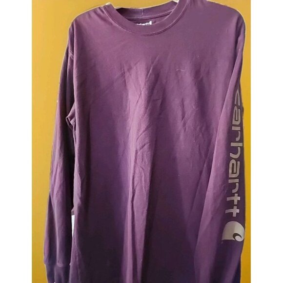 Carhartt Shirt Mens Small Long Sleeve Arm Spell Out Loose Fit CR50 Excellent - Picture 1 of 4